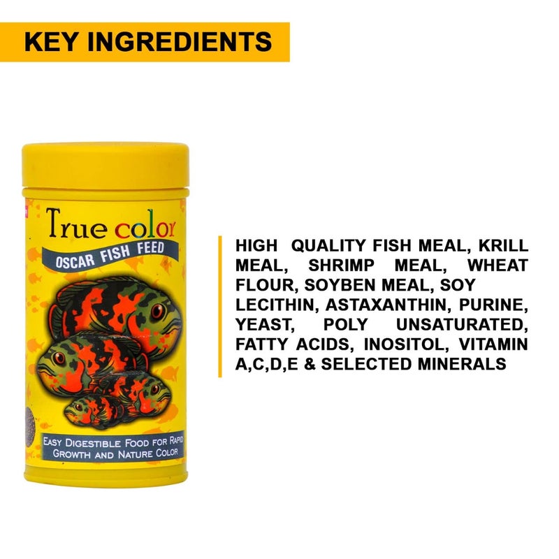 TUNAI طعام السمك الخاص أوسكار من توناي Sf+ بألوان حقيقية |100غ| كريات 4 مم| غذاء السمك مدعم بـ 55% بروتين، كالسيوم، فيتامينات، يحتوي على معزز لون طبيعي وينظم الهضم - لجميع مراحل الحياة - Image 4