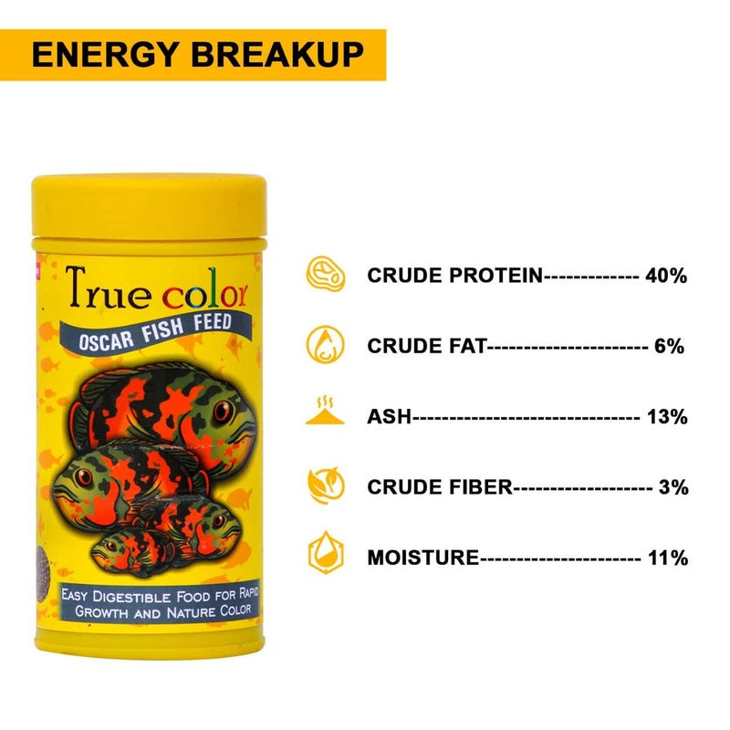 TUNAI طعام السمك الخاص أوسكار من توناي Sf+ بألوان حقيقية |100غ| كريات 4 مم| غذاء السمك مدعم بـ 55% بروتين، كالسيوم، فيتامينات، يحتوي على معزز لون طبيعي وينظم الهضم - لجميع مراحل الحياة - Image 5