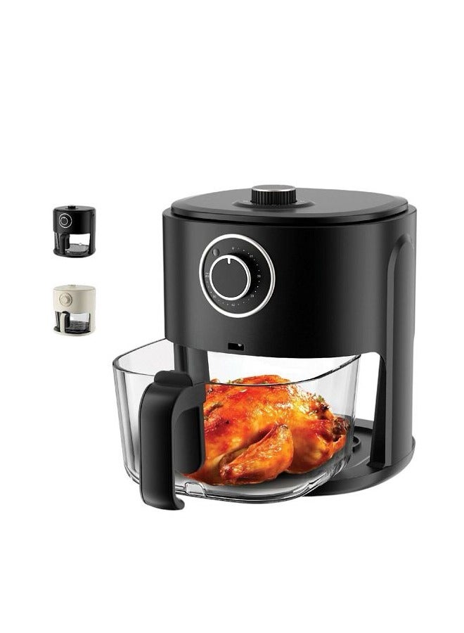 ال سي مقلاة هوائية - سعة 4.2 لتر، قوة 1200 واط، تصميم سلة زجاجية - أسود - Image 2