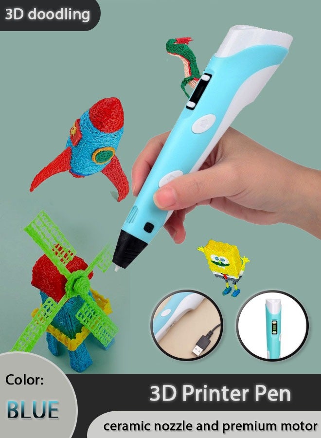 3D Printing Pen Gift Pen Educational Toy Pen High Temperature Three-Dimensional Painting Graffiti Charging Model Children'S Creative Painting Gift Set Support Usb  - Image 1