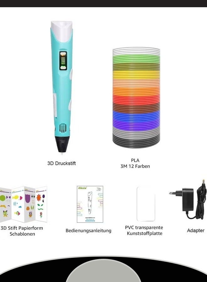 3D Printing Pen Gift Pen Educational Toy Pen High Temperature Three-Dimensional Painting Graffiti Charging Model Children'S Creative Painting Gift Set Support Usb  - Image 3