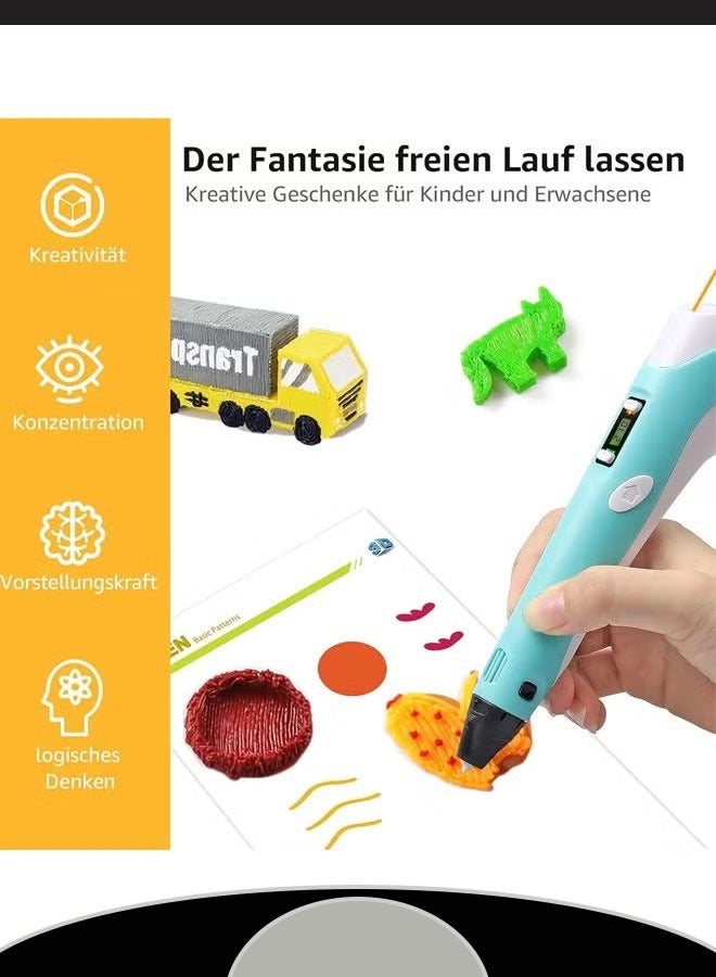 3D Printing Pen Gift Pen Educational Toy Pen High Temperature Three-Dimensional Painting Graffiti Charging Model Children'S Creative Painting Gift Set Support Usb  - Image 4