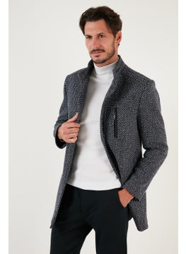 Buratti Buttoned Stand Collar Melted Slim Fit Cashew Coat Men's Coat 5841016  - Image 1