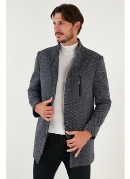 Buratti Buttoned Stand Collar Melted Slim Fit Cashew Coat Men's Coat 5841016  - Image 3