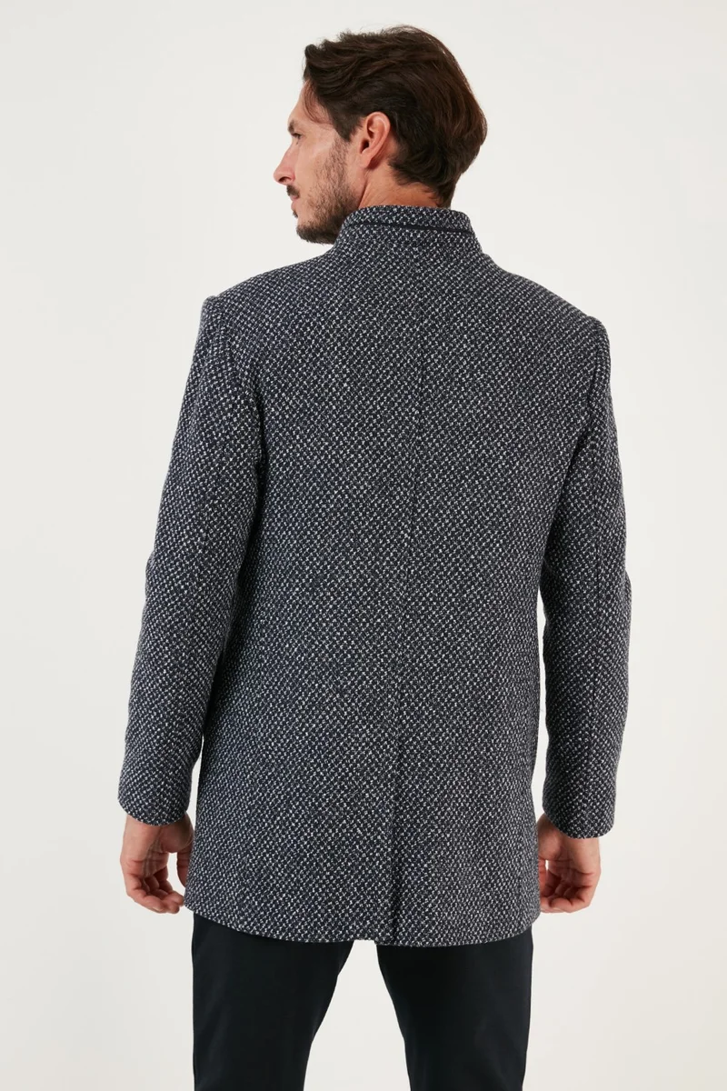 Buratti Buttoned Stand Collar Melted Slim Fit Cashew Coat Men's Coat 5841016