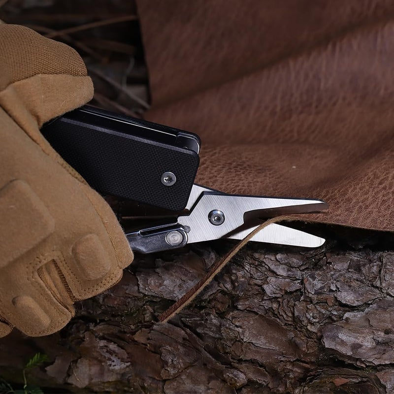 ROXON KS2 Elite D2 Blade 13 in 1 Mini Multi Tool function pocket knife with big scissor, G10 handle and Pocket clip, good for Camping/Backpacking/Emergencies/EDC Multitool (D2 Steel Blade) - Image 4