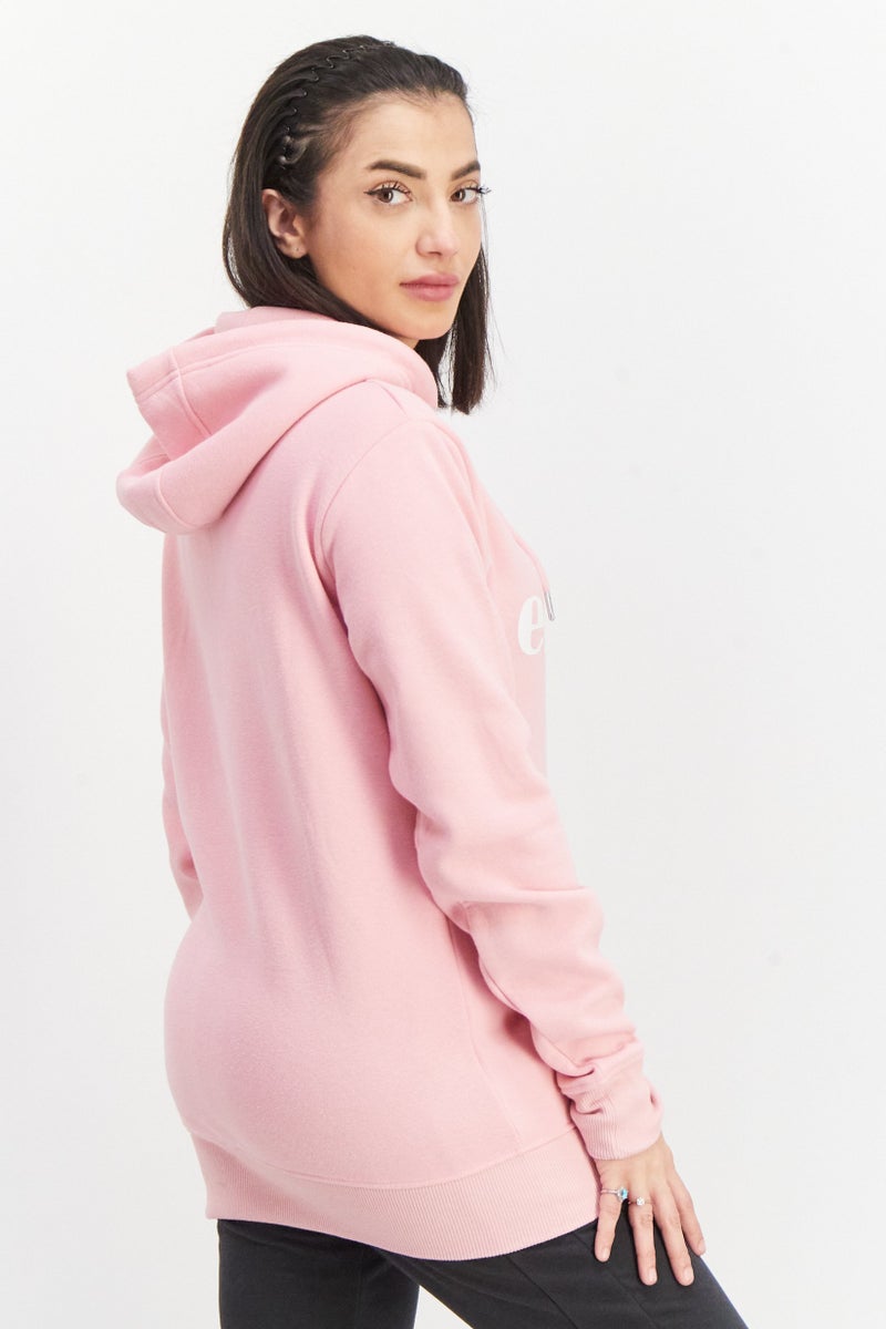 Ellesse Women Hood With Drawstrings Graphic Print Hoodies, Pink - Image 3