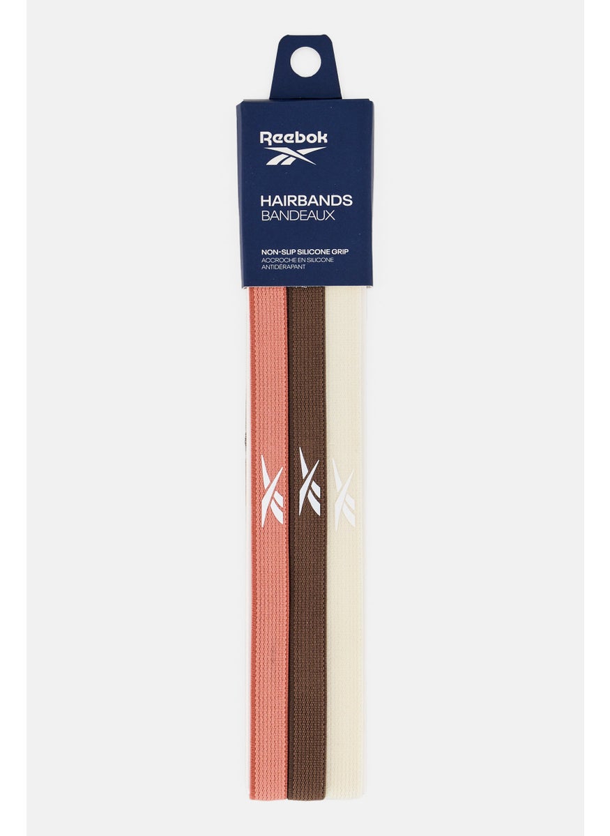 Reebok Women 3 Pieces Brand Logo Hair Band, Multicolor  - Image 1