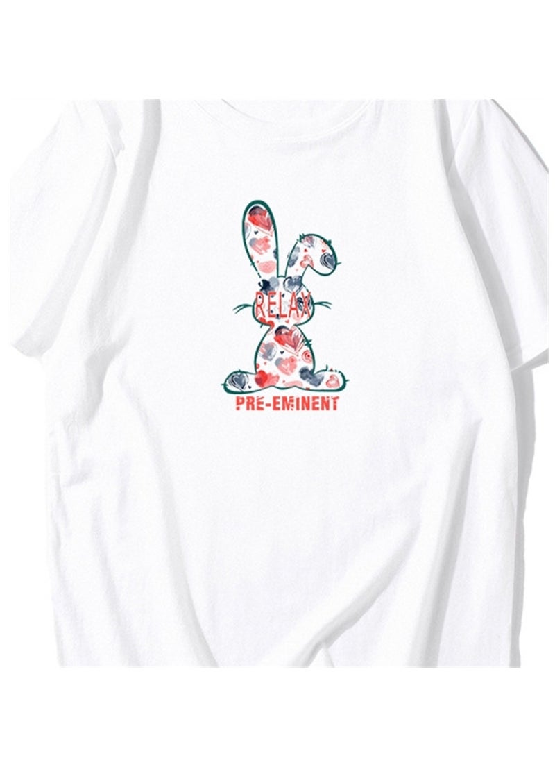 بطاقة طوق مستدير جديد من القطن القصير -sleeved t -shirt - Image 4