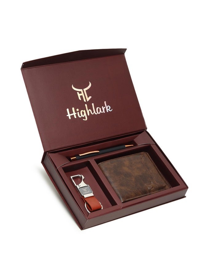 Highlark Gift Hamper for Men I Wallet, Keychain & Pen Combo Gift Set I Gift for Everyone & Every Occasion - Image 1