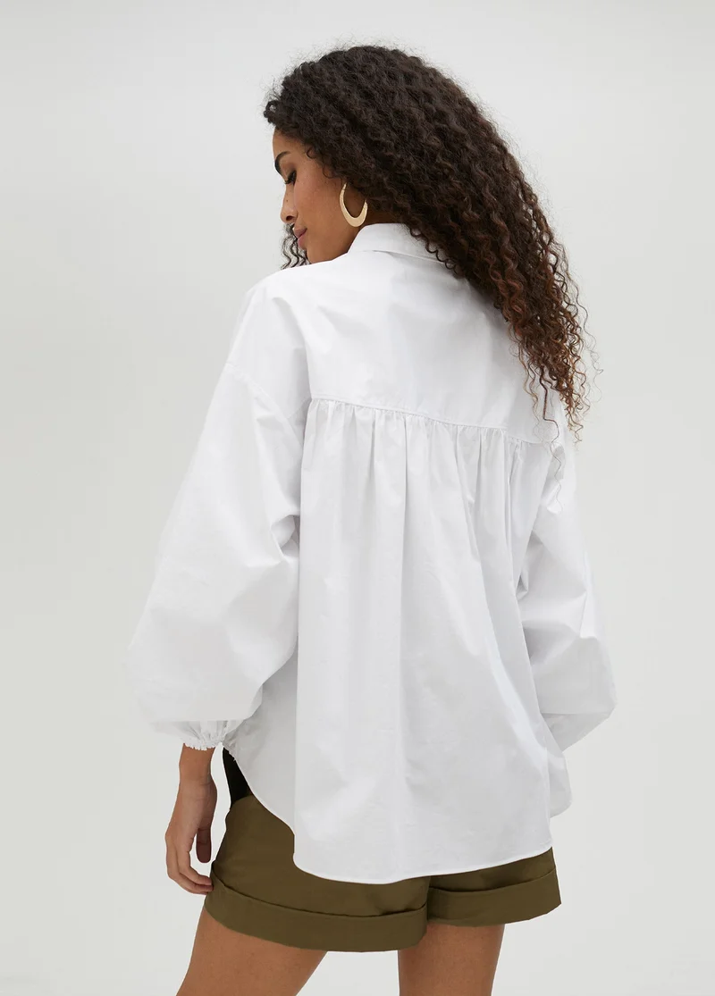 Lola Casademunt Poplin shirt with elasticated hem
