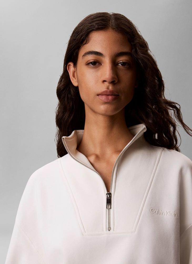 CALVIN KLEIN French Terry Quarter-Zip Sweatshirt - Image 3