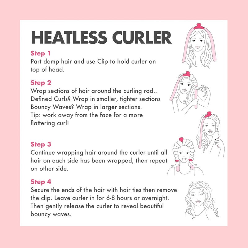 Pinkiou Heatless Curlers Overnight,Hair Curler to Sleep In, No Heat Hair Roller for Long & Short Hair, Heatless Curling Set with 2 Scrunchies (Black) - Image 3