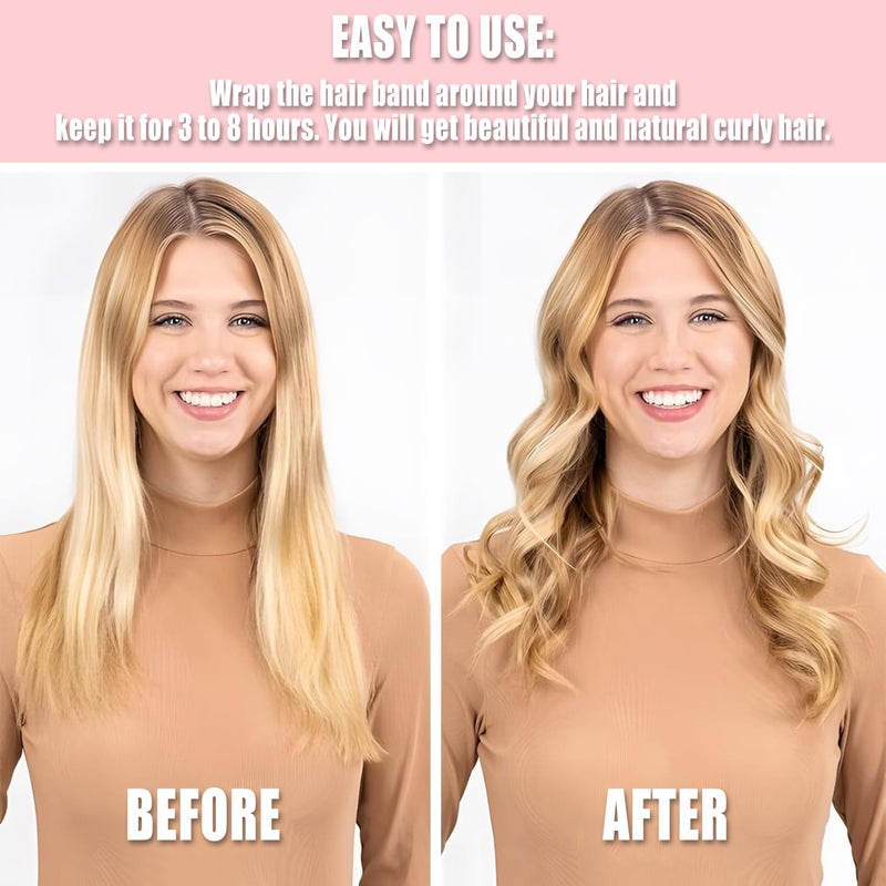 Pinkiou Heatless Curlers Overnight,Hair Curler to Sleep In, No Heat Hair Roller for Long & Short Hair, Heatless Curling Set with 2 Scrunchies (Black) - Image 2