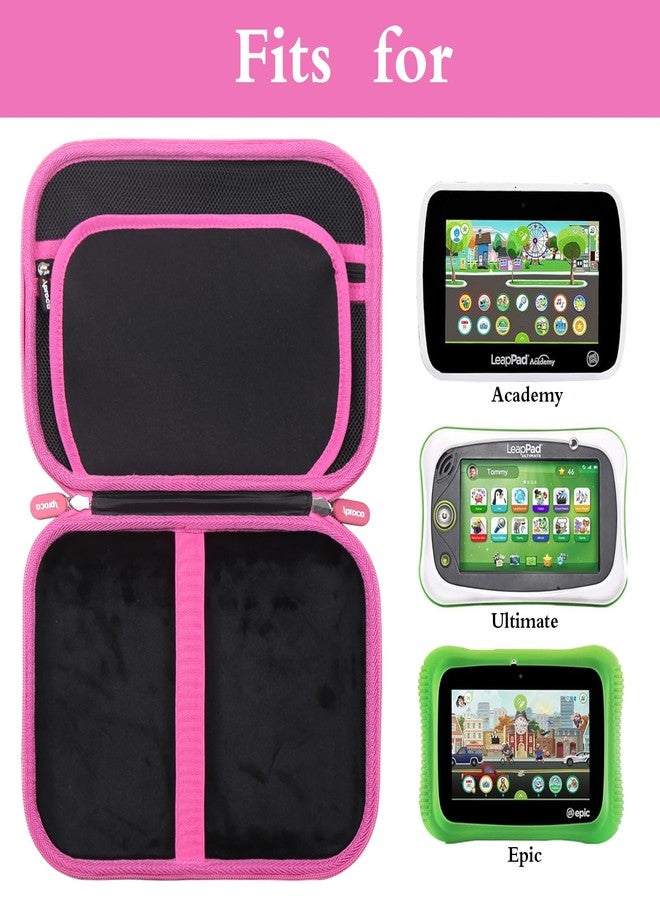 Aproca Case Compatible with Leapfrog LeapPad Academy Kids’ Learning Tablet/Epic Academy Edition/LeapPad Ultimate, Portable Storage Bag for Accessories -Black with Pink Zipper - Image 3