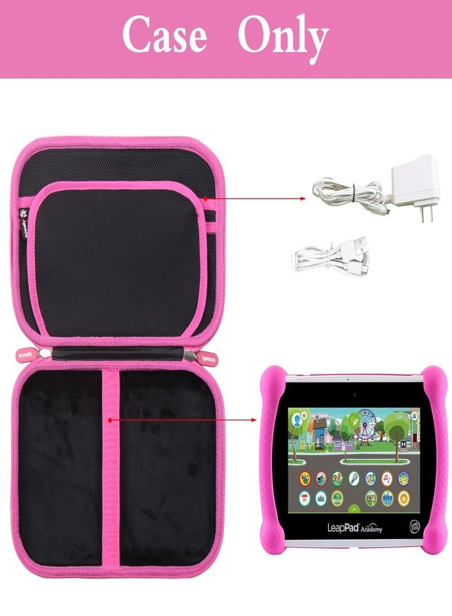 Aproca Case Compatible with Leapfrog LeapPad Academy Kids’ Learning Tablet/Epic Academy Edition/LeapPad Ultimate, Portable Storage Bag for Accessories -Black with Pink Zipper - Image 2