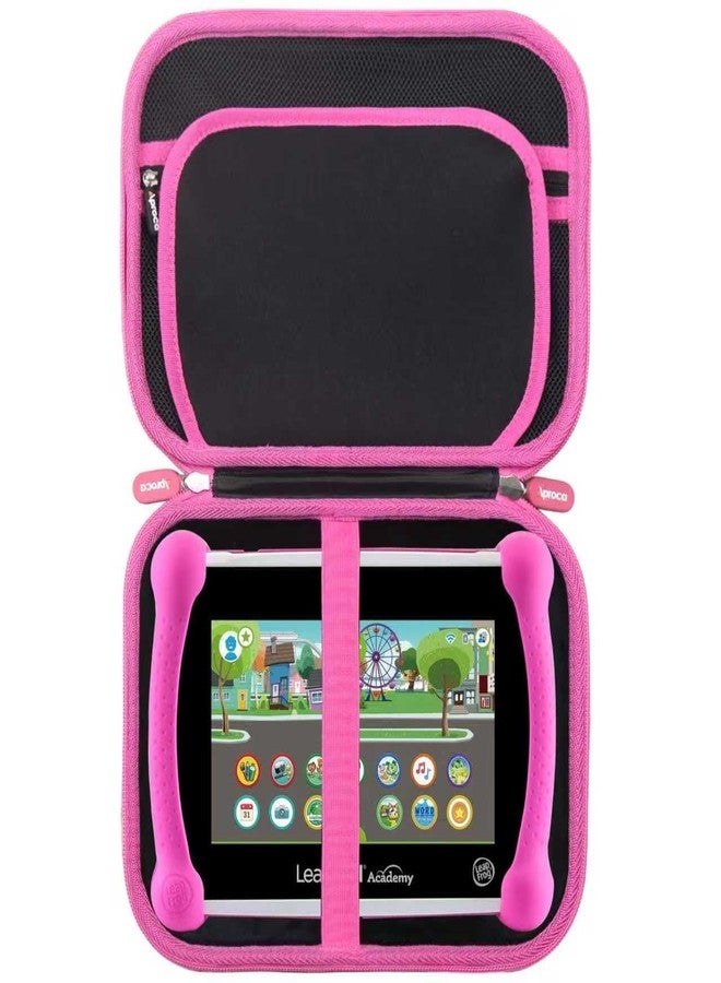 Aproca Case Compatible with Leapfrog LeapPad Academy Kids’ Learning Tablet/Epic Academy Edition/LeapPad Ultimate, Portable Storage Bag for Accessories -Black with Pink Zipper - Image 1