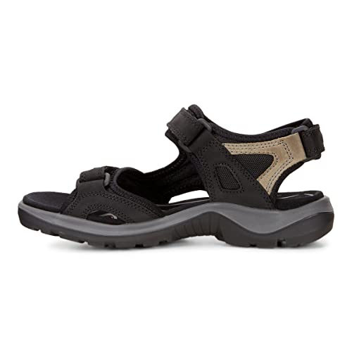 ECCO Women's Yucatan Sport Sandal, Black/Mole/Black Oil Nubuck, 8-8.5 - Image 3