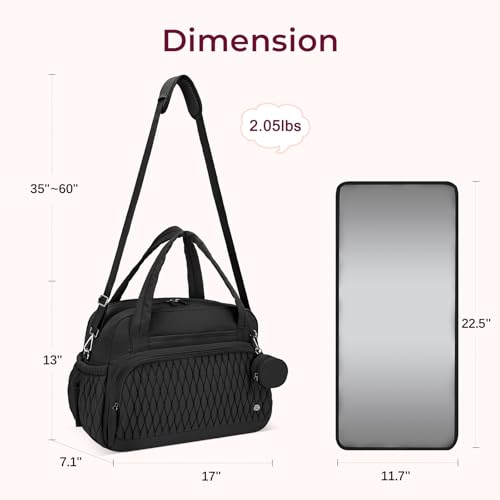 Telena Tote Diaper Bags, Travel Crossbody Large Capacity Hospital Bag for Women Labor Delivery with Pacifier Case Black - Image 3