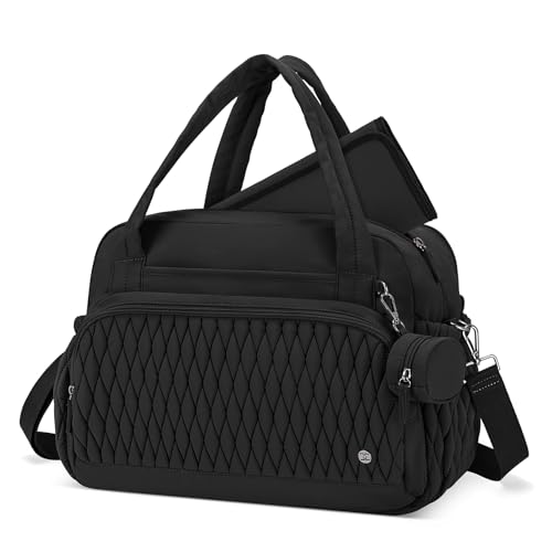 Telena Tote Diaper Bags, Travel Crossbody Large Capacity Hospital Bag for Women Labor Delivery with Pacifier Case Black - Image 1