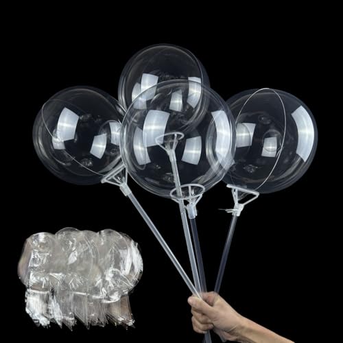 Efay Clear Bubble Balloons50 Packs Small PreStretched Bobo Balloons Bubble Balloons for Kids MermaidSharkUnder the Sea Balloons Party Decor - Image 1