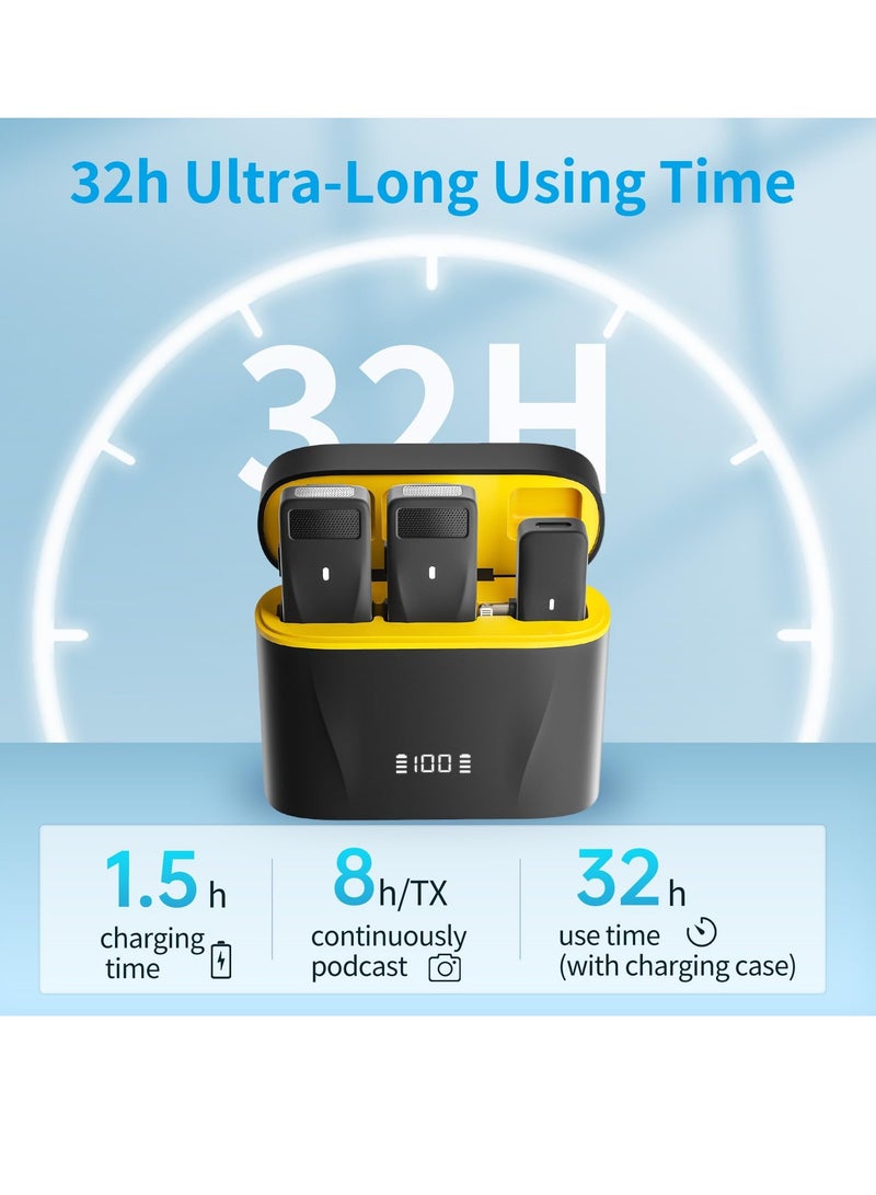 2 Pack Mini Wireless Lavalier Microphone with Charging Case - Professional Audio Quality, Noise Cancelling, 65ft Range, Dual-Channel for Vlogs & Podcasts, Compatible with Android & iPhone - Image 2