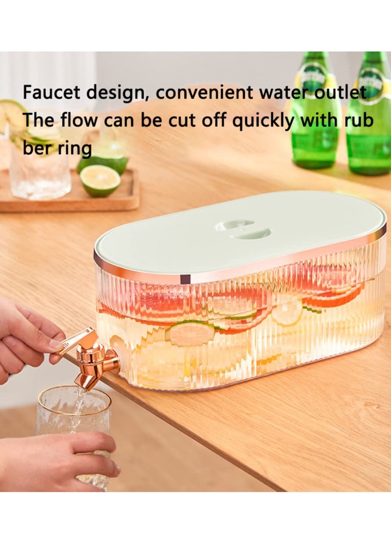 SOLARAE Drink Dispenser, Transparent Beverage Dispenser With Spigot, 1.4 Gallon Iced Juice Lemonade Fruit Tea Dispenser For Party Daily Use, Milk Dispenser For Fridge Gallon, Small Water Dispensers - Image 4