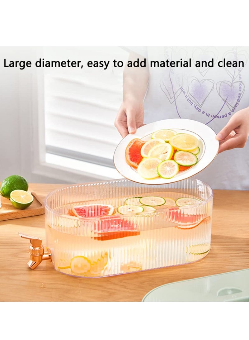 SOLARAE Drink Dispenser, Transparent Beverage Dispenser With Spigot, 1.4 Gallon Iced Juice Lemonade Fruit Tea Dispenser For Party Daily Use, Milk Dispenser For Fridge Gallon, Small Water Dispensers - Image 3