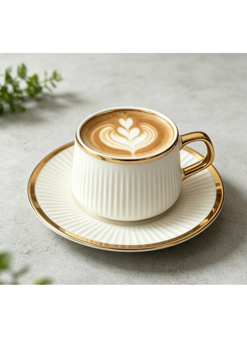 OASIS-TH 6 Sets Of Luxury Porcelain Turkish Coffee Cup Set Elegant Design Modern Espresso Cup Set Boutique Arabic Tea Cups Arabic Coffee Cup - Image 5