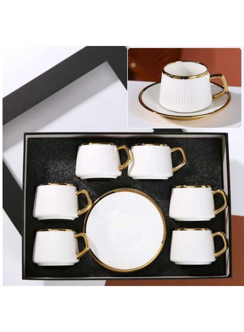 OASIS-TH 6 Sets Of Luxury Porcelain Turkish Coffee Cup Set Elegant Design Modern Espresso Cup Set Boutique Arabic Tea Cups Arabic Coffee Cup - Image 2