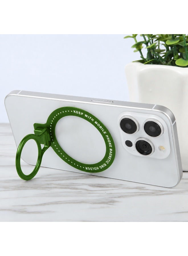Hedge Magnetic Phone Ring Holder & MagSafe Stand, 360° Rotating Finger Grip Ring Ultra Slim Zinc Alloy Mobile Stand Compatible with MagSafe Phones and Cases Green - Image 3