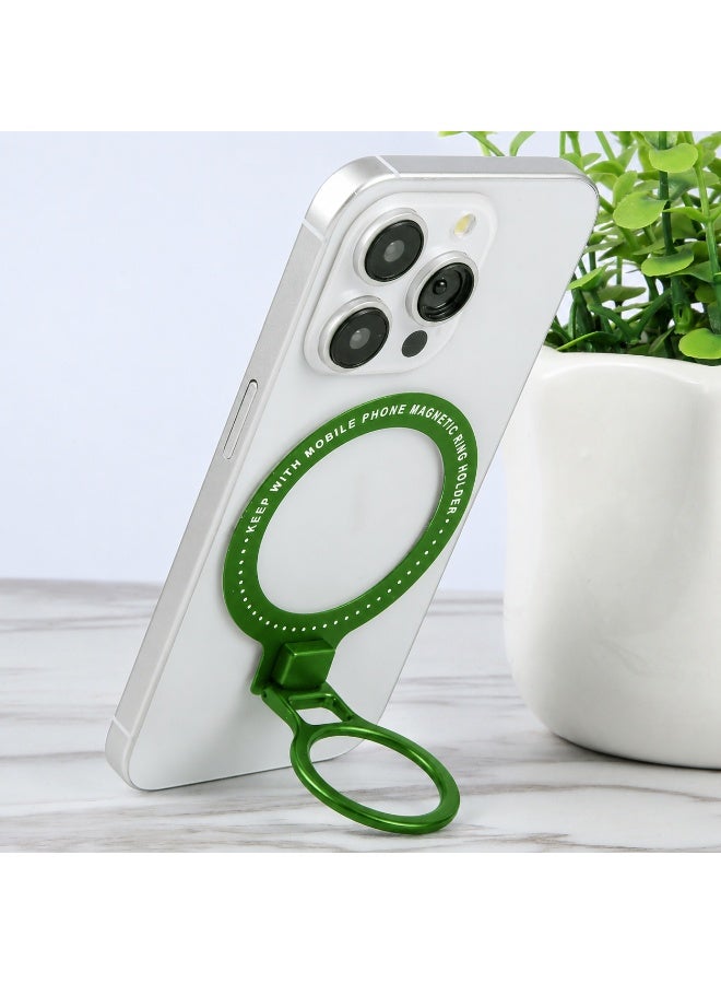 Hedge Magnetic Phone Ring Holder & MagSafe Stand, 360° Rotating Finger Grip Ring Ultra Slim Zinc Alloy Mobile Stand Compatible with MagSafe Phones and Cases Green - Image 4