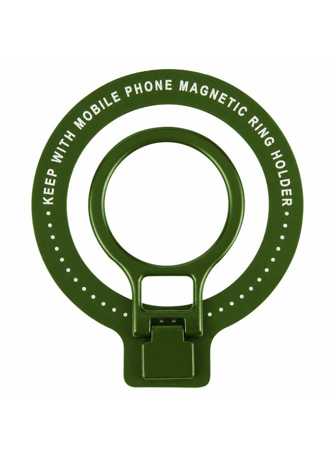 Hedge Magnetic Phone Ring Holder & MagSafe Stand, 360° Rotating Finger Grip Ring Ultra Slim Zinc Alloy Mobile Stand Compatible with MagSafe Phones and Cases Green - Image 1