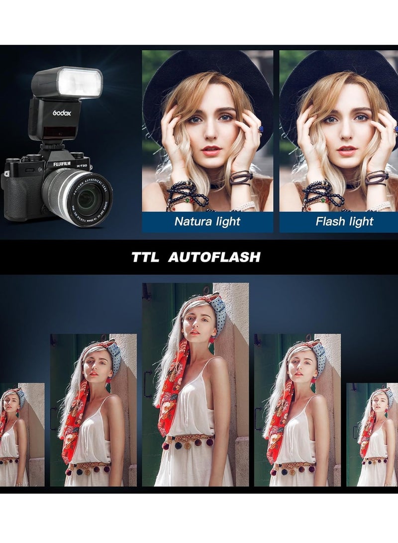 Godox TT350S Flash Speedlite for Sony Camera, 2.4G Wireless GN36 1/8000s HSS TTL Camera Flash Compatible for Sony Camera A7 A7R A7S A7-II A7-III A7R-II A7R-III A7S-II A6300 A6000 etc - Image 4