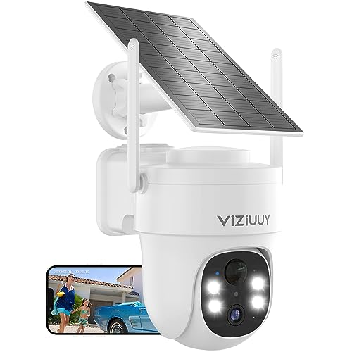 فيزيوي Viziuuy Viziuuy Solar Security Cameras Wireless Outdoor Pan Tilt Camera With Color Night Assistant TILT360