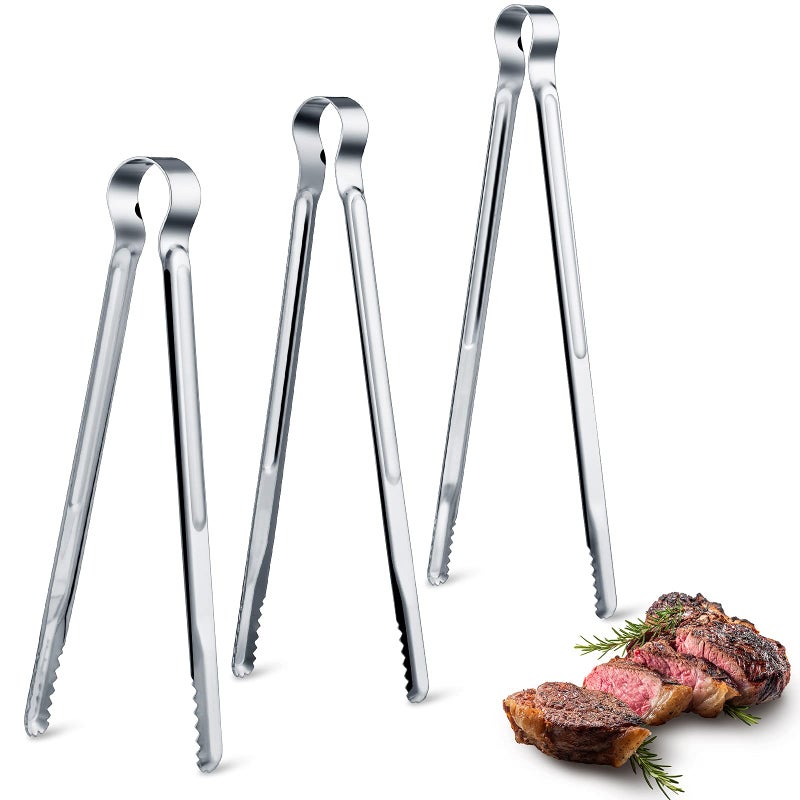Chengu 3 Pieces 87 Inch10inch117inch Kitchen Tongs Set Stainless Steel Tongs Buffet Tongs Metal Utility Cooking Tong for Cooking Serving Barbecue Thanksgiving Halloween Christmas
