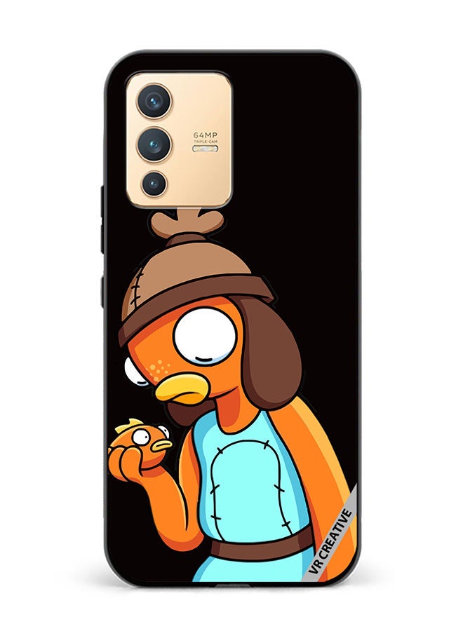 VR CREATIVE Protective Case Cover For Vivo V23 5G Funny Fish stick Design Multicolour - Image 1