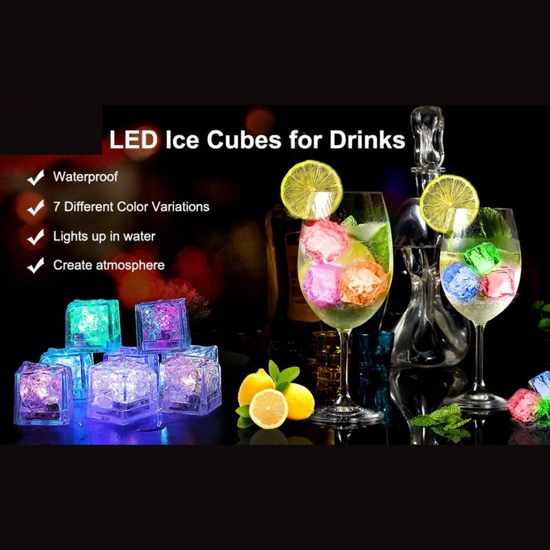 NIVAKINI NIVAKINI Light Up Ice Cubes Portable Multi Color Led Ice Cubes for Drinks with Changing LightsWaterproof Reusable Glowing Flashing Portable Ice Cube for Club Bar Party Wedding Decor  - Image 3