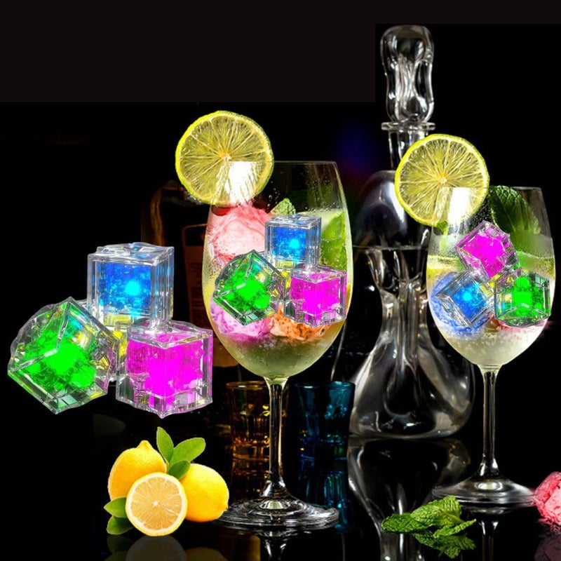 NIVAKINI NIVAKINI Light Up Ice Cubes Portable Multi Color Led Ice Cubes for Drinks with Changing LightsWaterproof Reusable Glowing Flashing Portable Ice Cube for Club Bar Party Wedding Decor  - Image 1