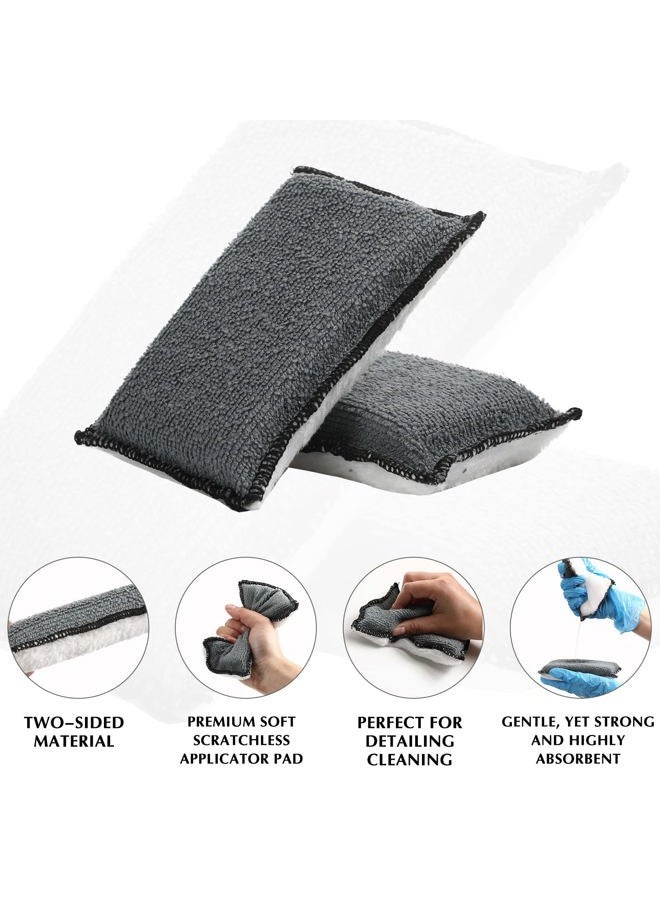 Mudder 12 Pcs Scrubbing Sponge 5'' x 3'' Scrubbers for Cleaning Dishes Scrub Pads Detailing Household Cleaning Sponges for Leather Car Seat Couch Cleaning - Image 4