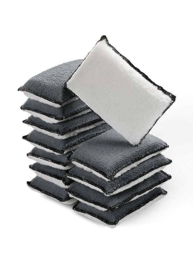 Mudder 12 Pcs Scrubbing Sponge 5'' x 3'' Scrubbers for Cleaning Dishes Scrub Pads Detailing Household Cleaning Sponges for Leather Car Seat Couch Cleaning - Image 1
