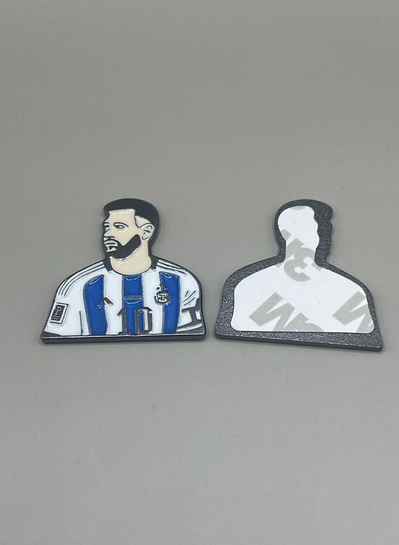 Premium Metal Stickers - Messi Pack of 2 (Player + Jersey) - For Phones and Accessories - Image 1