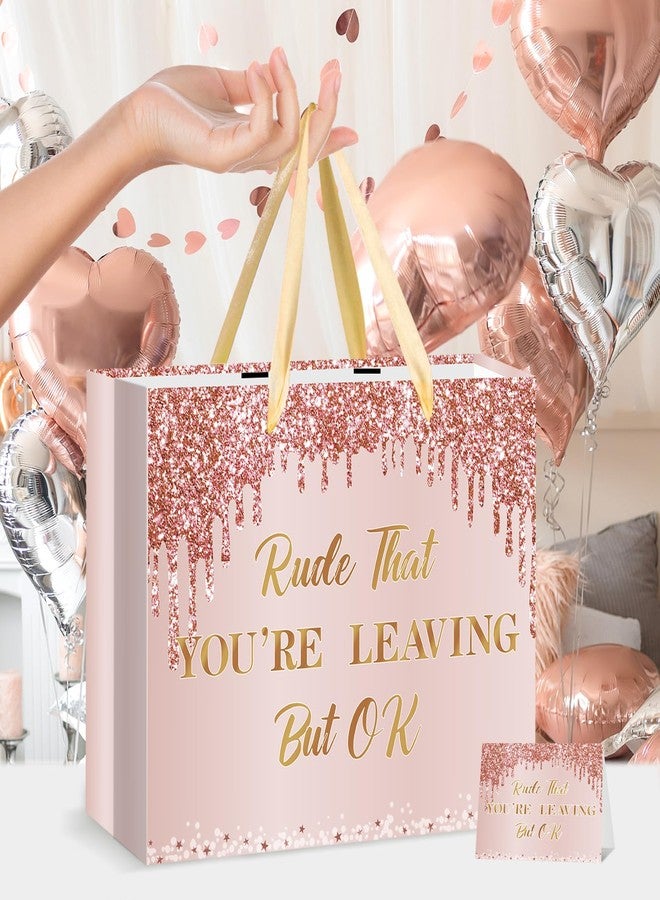Wayyogh Farewell Going Away Party Decoration,Rose Gold Rude That You're Leaving But Ok&We Will Miss You Gift Bags Wrapping Paper for We Will Miss You,Coworker Leaving,Retirement,Goodbye Party Supplies Decor - Image 3