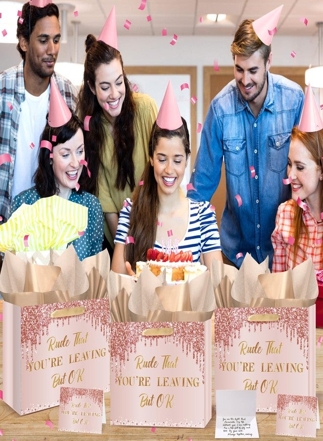Wayyogh Farewell Going Away Party Decoration,Rose Gold Rude That You're Leaving But Ok&We Will Miss You Gift Bags Wrapping Paper for We Will Miss You,Coworker Leaving,Retirement,Goodbye Party Supplies Decor - Image 4