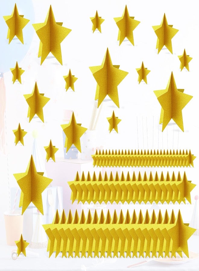 MISAKTEAM 70 Pcs Star Centerpieces for Movie Night Party Decorations 3D 2025 Graduation Table Decor 3 Sizes 8" 5" 3" Red Carpet Film Show Theme Birthday Party Back to School Table Decor （Gold） - Image 1