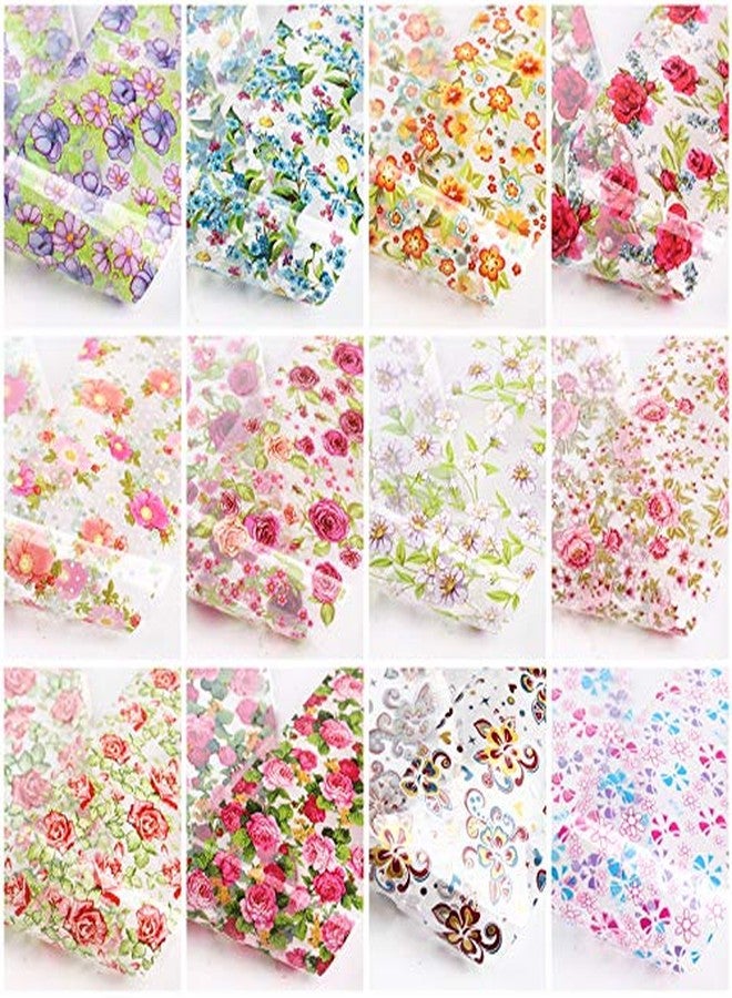 YesLady Nail Art Flower Transfer Foil Sticker 10 Pcs