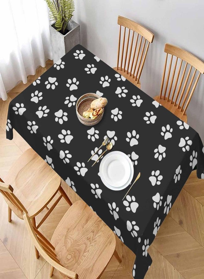 TKS MITLAN Dog Paw Print Dark Tablecloth Decor Table Cloth Dining Room Kitchen Table Cover 52 x 70 Inch Oblong/Rectangle - Image 2