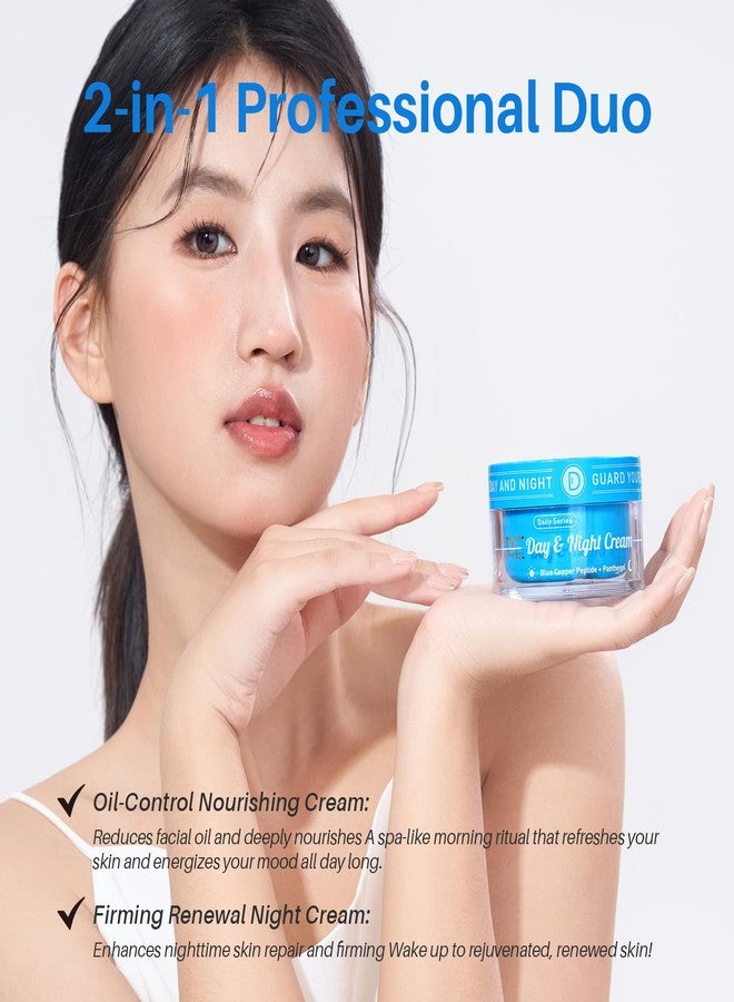 SPODARE Day & Night Cream set, Oil-Control Nourishing Face Cream with Blue copper Peptide + Firming Renewal Night Cream with Panthenol, Universal 2-in-1 Formula for All, 3.4 Oz - Image 2