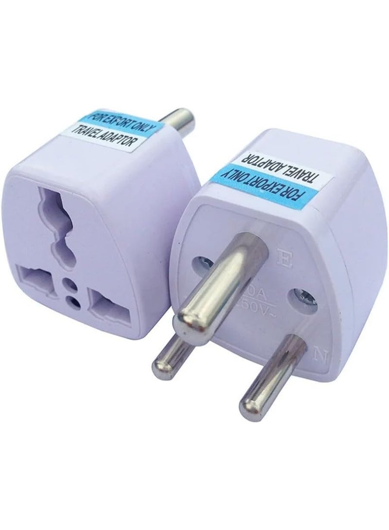 2pcs Universal Adapter 3 round pin socket -  Little plug, India, Nepal, Sri Lanka and Bhutan - Type D plug - Image 1