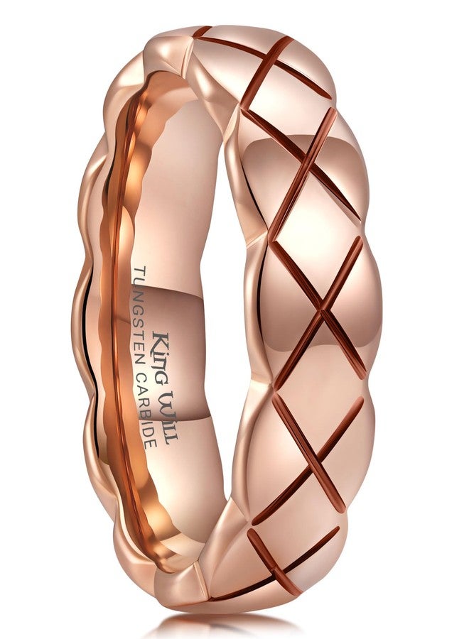 King Will Gold Plated Tungsten Carbide Wedding Band for Men, 8mm Men Wedding Ring with Side and Surface Notch Comfort Fit, Size 11 - Image 1